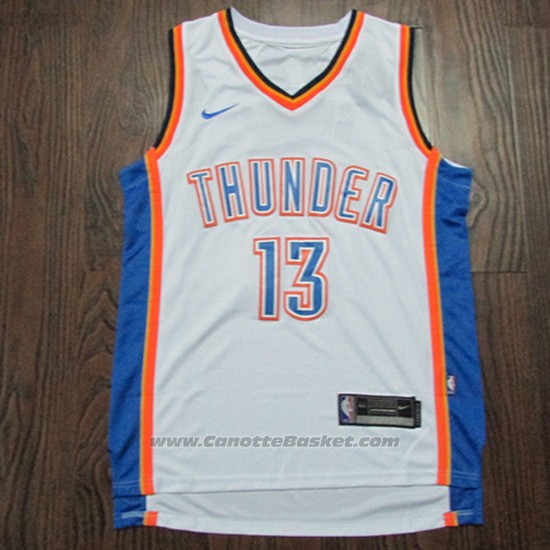 Maglia Oklahoma City Thunder Paul George #13 2017-18 Bianco